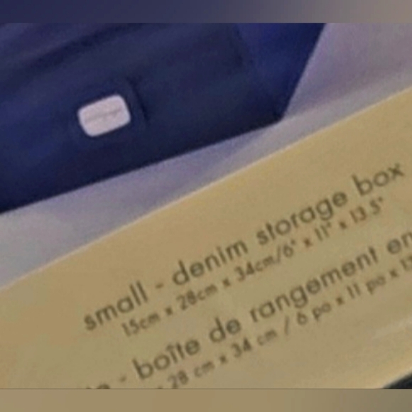 NWT Denim Cotton Blend Rectangular Storage Drawer with Handle, Set of 2 - Picture 12 of 12